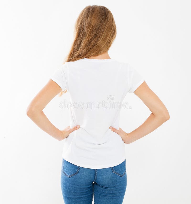 Blank T-shirt Set (front, Back) On Man Isolated On White