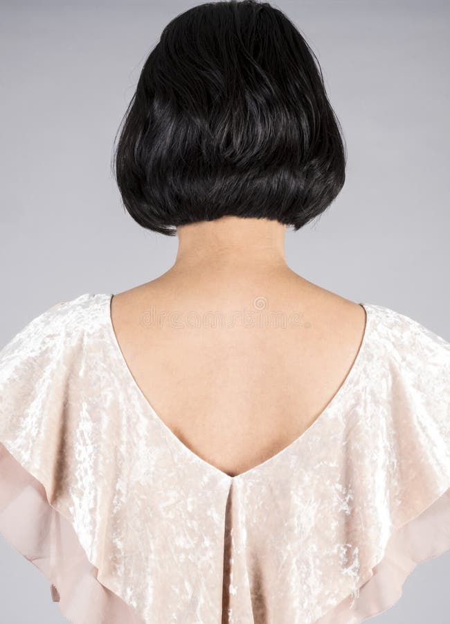 Back View of a Woman with Shiny Short Black Hair 2 Stock Photo - Image of  style, close: 106302510
