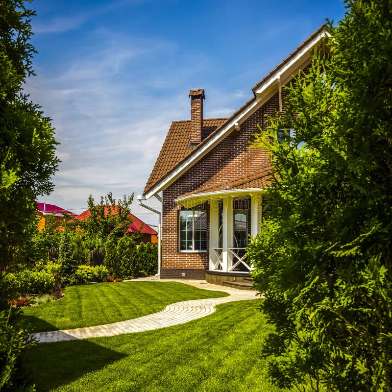 Back Yard of a Private House Stock Photo Image of home, luxury 265656316