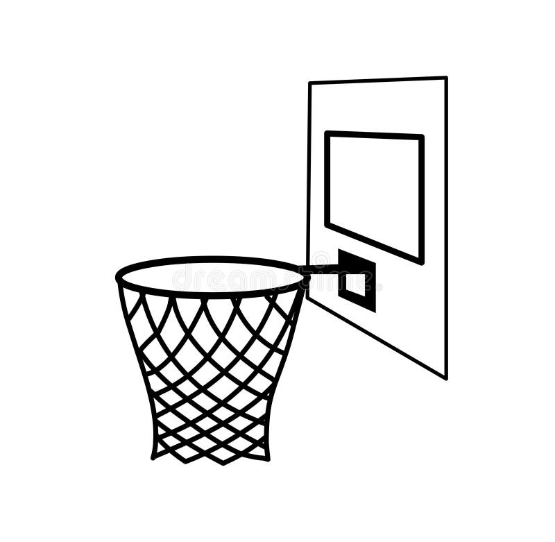 Action Vector Illustration of Basketball Going into a Hoop. Backboard ...