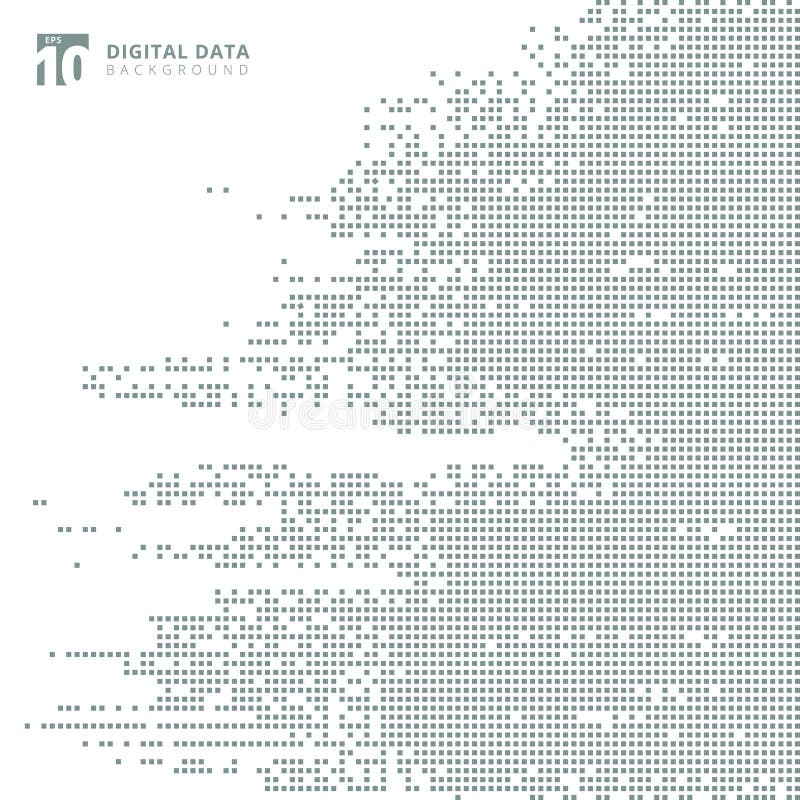 Backg gris del pixel del modelo de la tecnología del cuadrado abstracto de los datos digitales