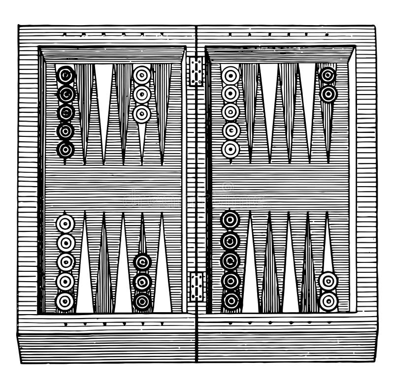 Backgammon Vintage Illustration Stock Vector Illustration of engraved