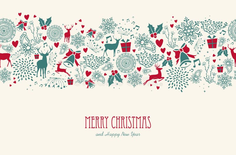 Backgr senza cuciture del modello della renna d'annata di Natale illustrazione vettoriale