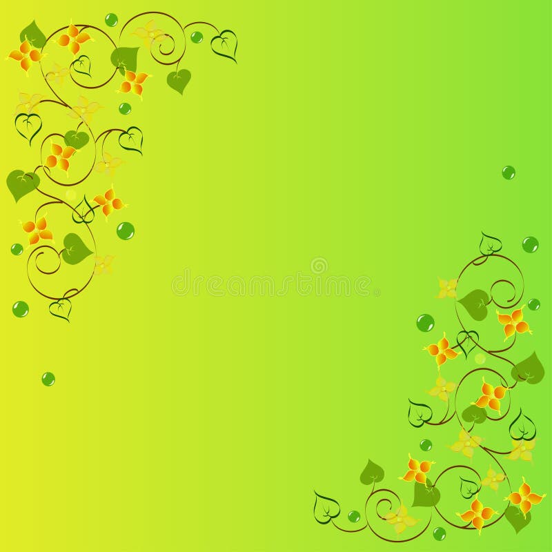 Background of Abstract Flowers and Leaves Stock Vector Illustration