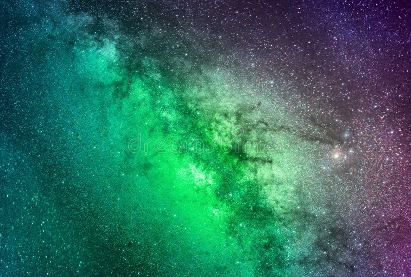 Background Of Abstract Galaxies With Stars And Planets With Green