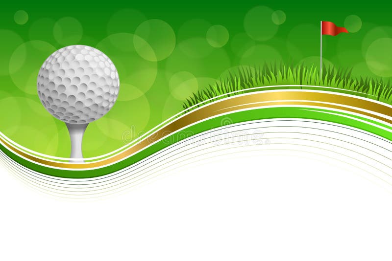 Background abstract golf sport green grass red flag white ball frame gold illustration stock illustration Background abstract golf sport green grass red flag white ball frame gold illustration stock illustration