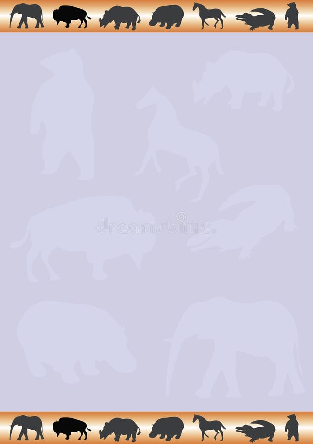 Lightblue background with animals in top and bottom. Available as Illustrator-file. Blue buffalo vectors