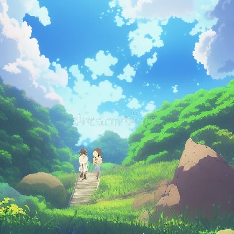 Summer seasonal anime style background, landscape, mountain, lake, and  relax vibes anime background or wallpaper. Generative Ai. 23857002 Stock  Photo at Vecteezy