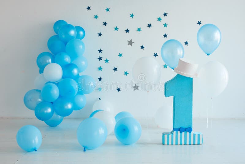 Background with Balloons for First Birthday Stock Photo - Image of gift,  banner: 163661170