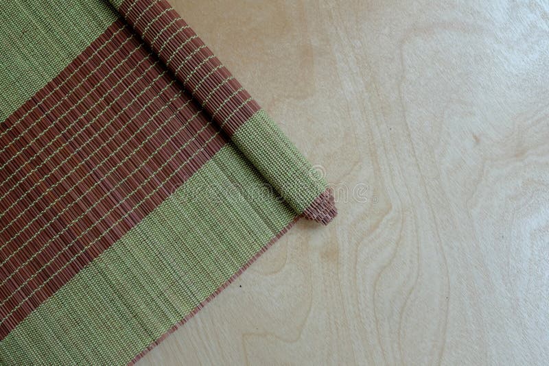 Background of Bamboo Mat Plate, Colorful Pattern, Bamboo Texture, Blank