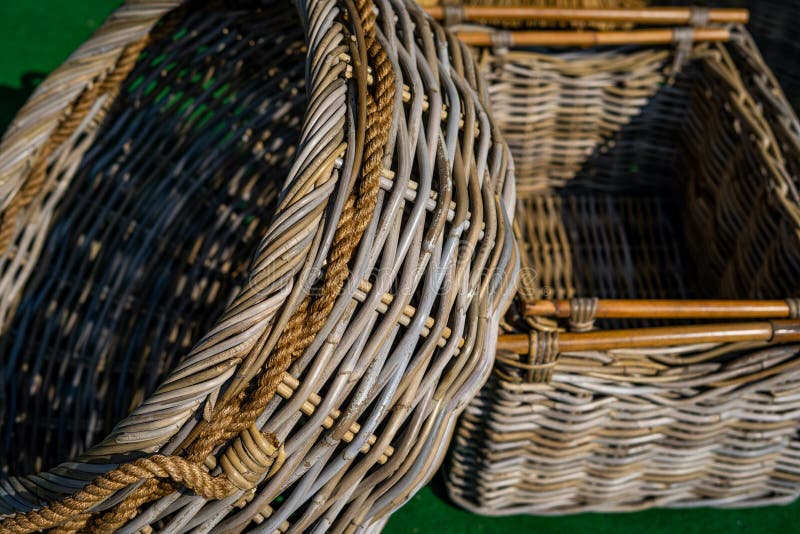 Background of Basket Surface. Pattern Background. Wicker Straw Basket ...