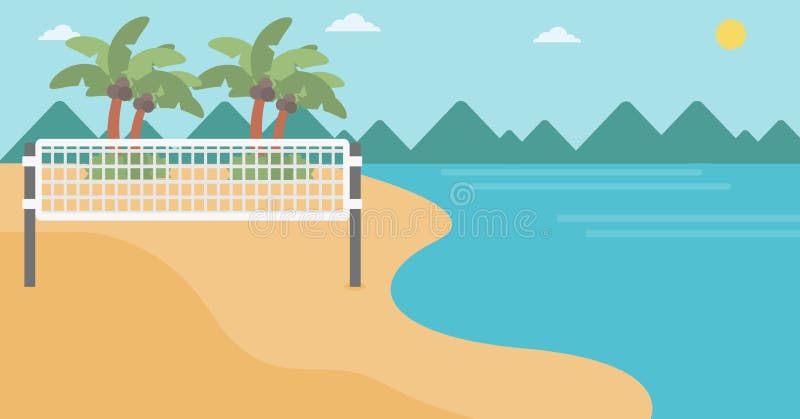 Background of beach volleyball court at seashore. royalty free illustration Background of beach volleyball court at seashore. royalty free illustration