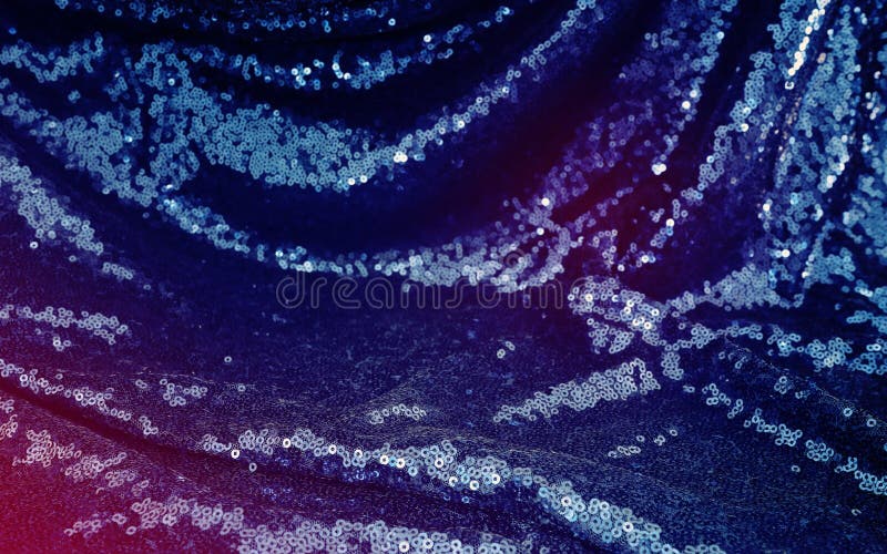 Background of Beautiful Blue Sequins Fabric Stock Image Image of