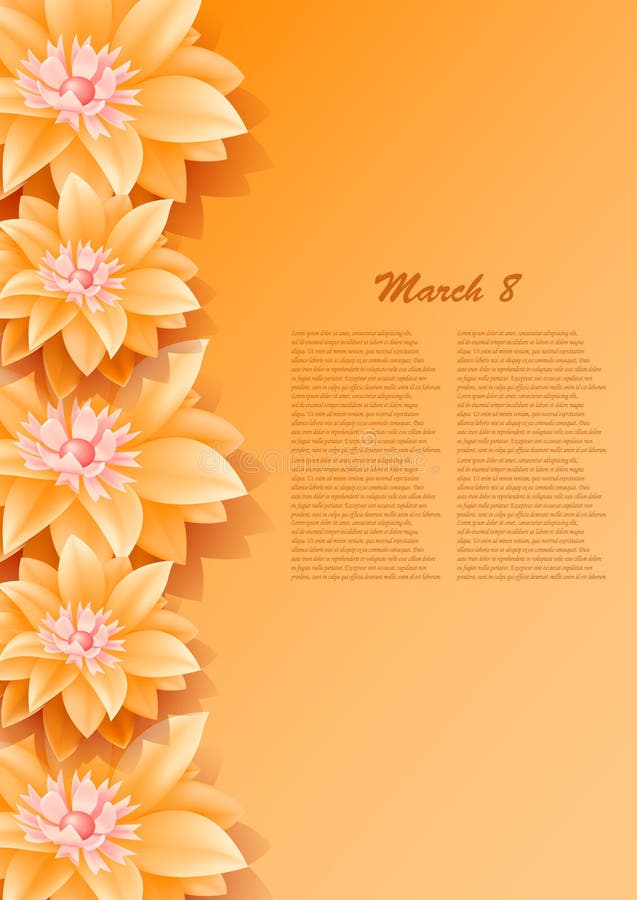 Background with beautiful paper orange flowers