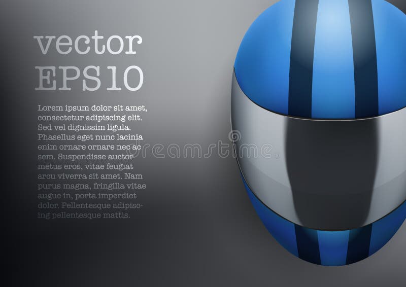 Background of black motorcycle helmet with strip royalty free illustration