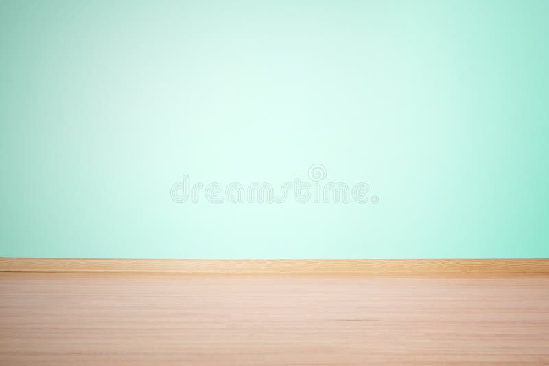 Background, blank wall and floor in a blue green color