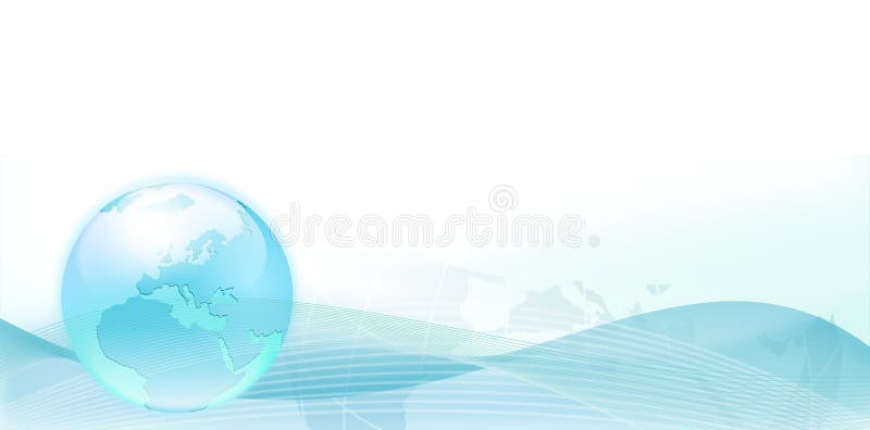 Background with blue earth and abstract waves