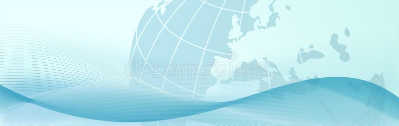 background with blue earth and abstract waves