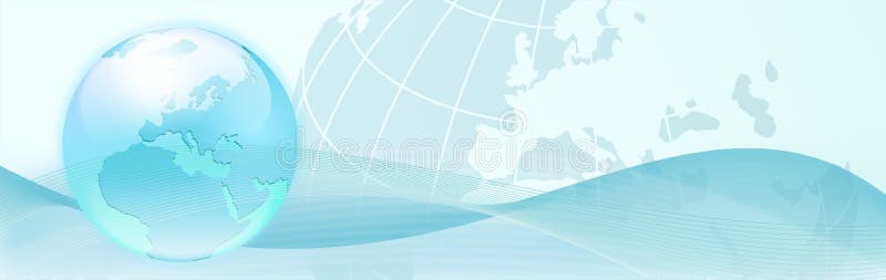 background with blue earth and abstract waves