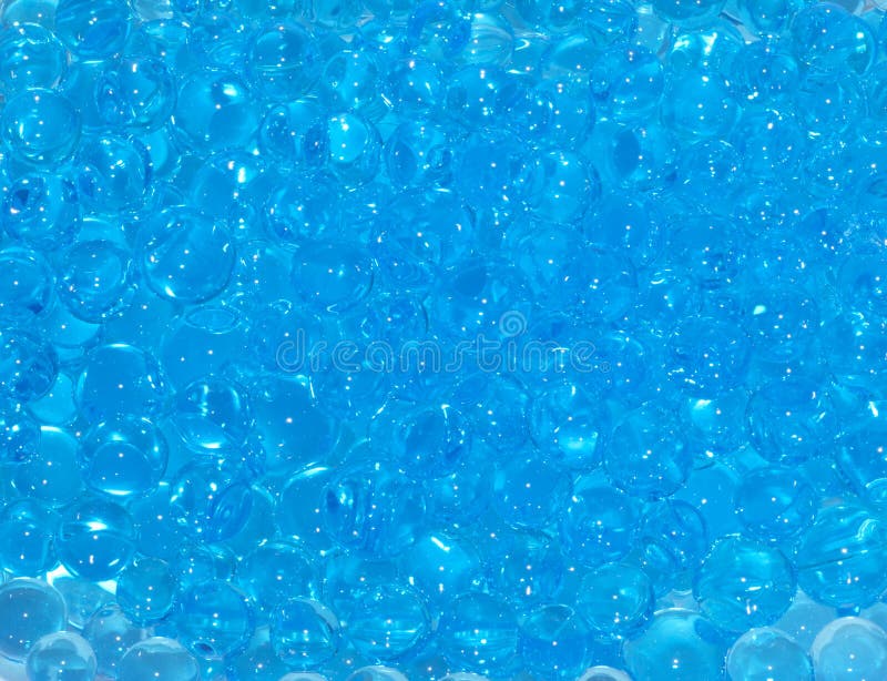 Background of Blue Gel Balls of Polymer in Water Stock Image Image of