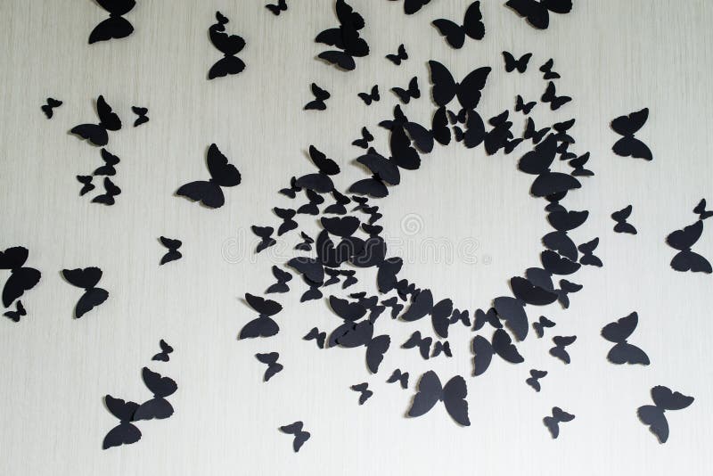 Background with a border of butterflies flying. Perfect for background greeting cards and invitations of the wedding, birthday, Valentine`s Day, shallow depth of field