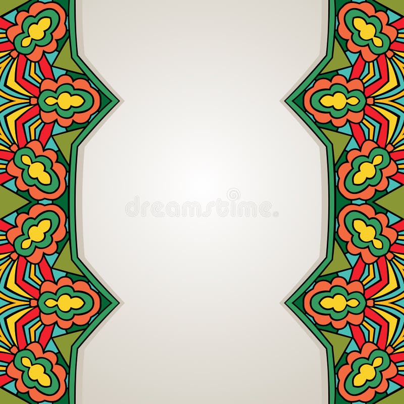 Background with Bright Indian Border Stock Vector - Illustration of  folkloric, indian: 51712974