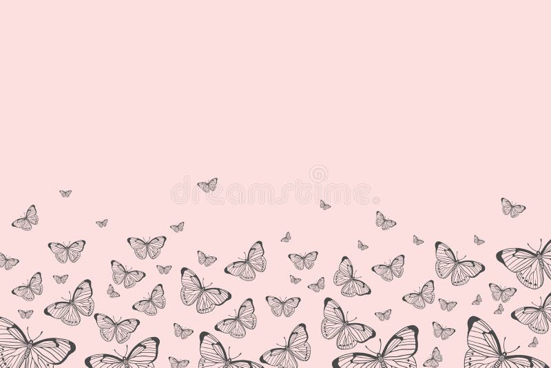 Background with Butterflies. Vector Background with Butterflies with