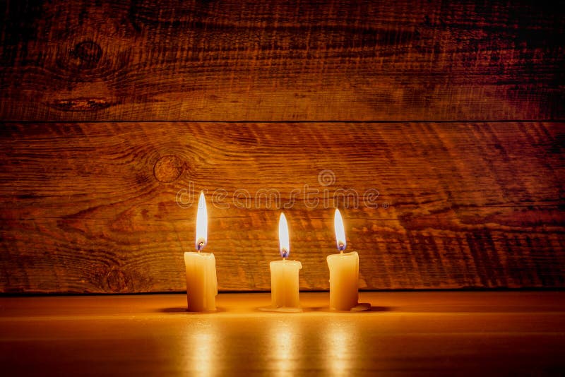 Background with Candle Light on Wooden Board at the Night Stock Image -  Image of religion, darkness: 68236147