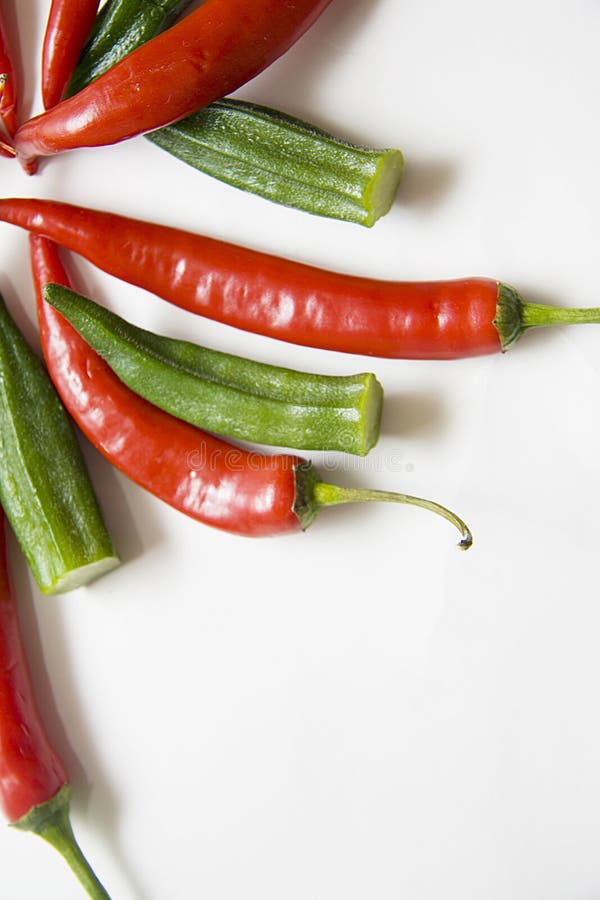 Background with Chilli, Tomato, and Okra Stock Image Image of grocery
