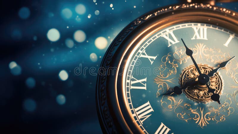 Background clock on blue vector illustration