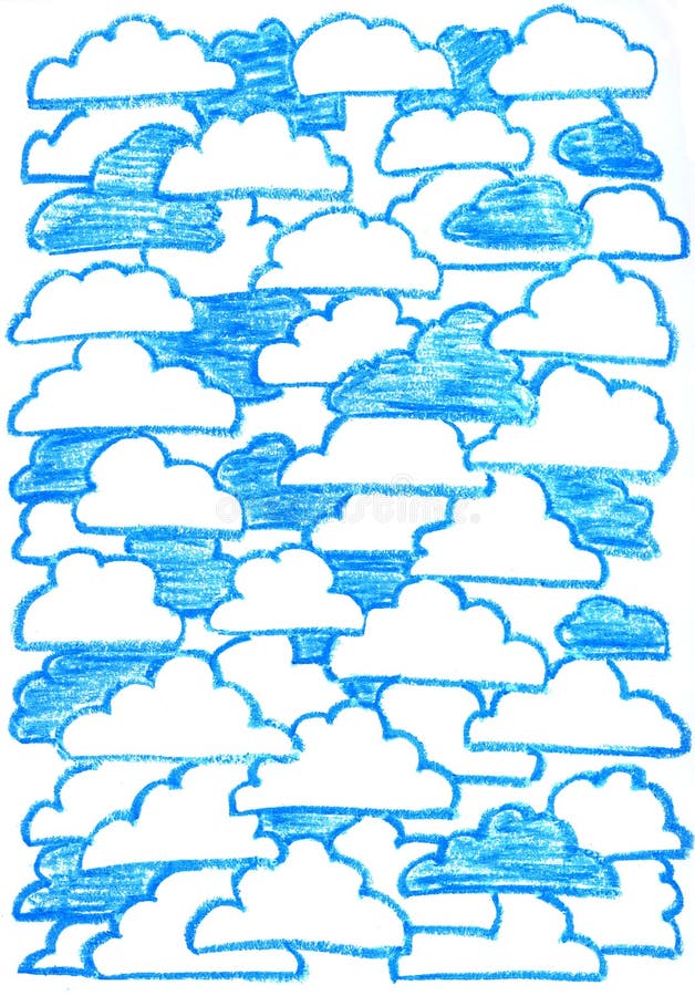 Background with clouds stock image. Image of drawing - 18706189