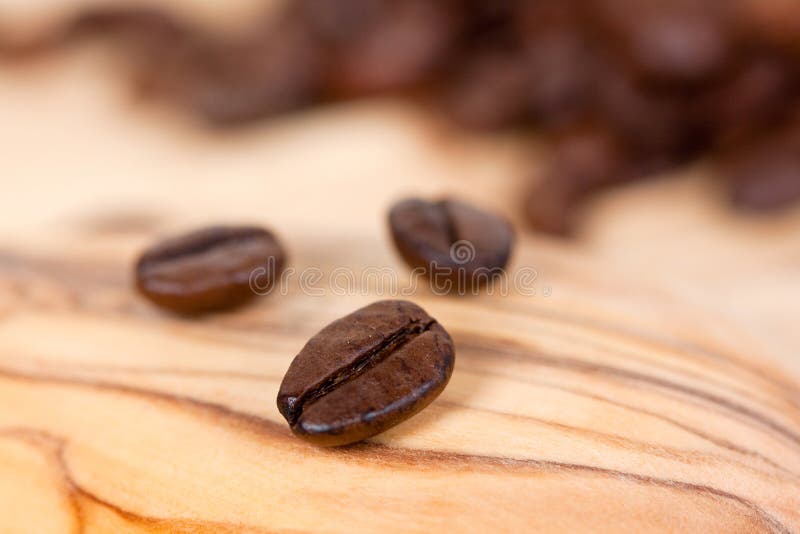Background of Coffee Beans Lighting by Beam. Stock Photo Image of