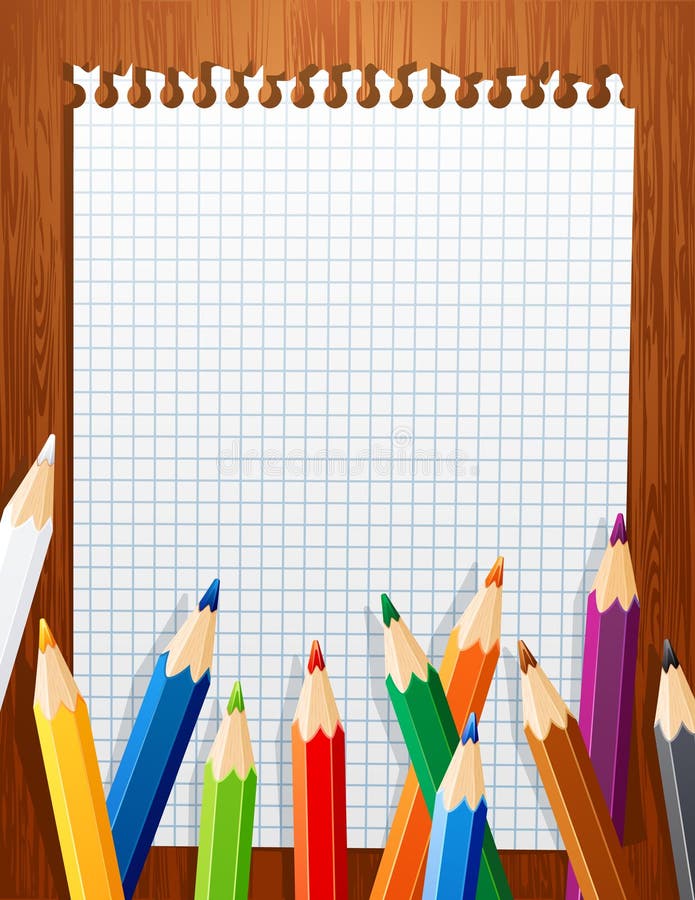 Background with color pencils royalty free illustration