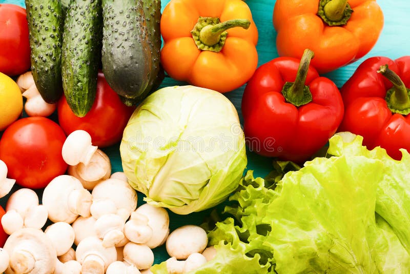 Background of colorful vegetables. Macro and selective focus. Top view royalty free stock photo