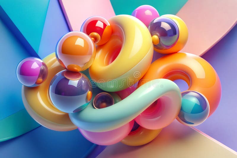Background with composition 3D form abstract royalty free illustration