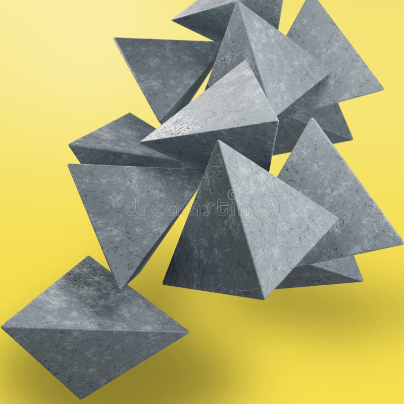 Background concrete triangular shapes abstract. 3d render royalty free illustration