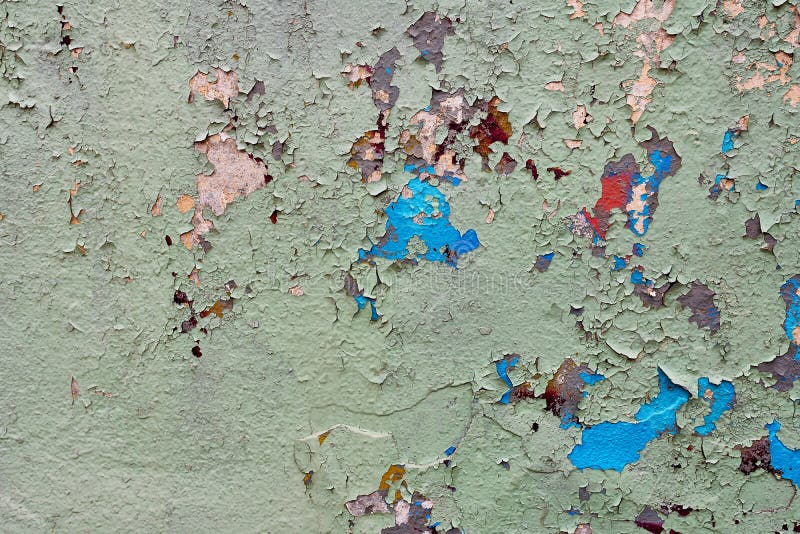 The Background of Cracked Paint on an Old Wall. Stock Image Image of