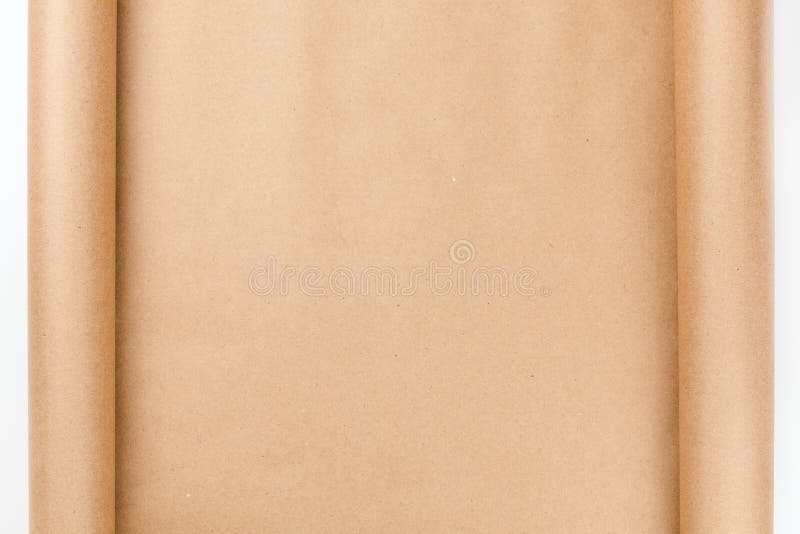 Background of Craft Brown Paper with Rolled Edges and with Copy Space