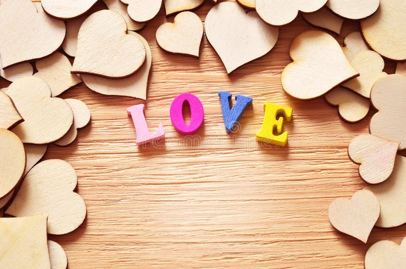 Background Created from Brown Heart and Letters on the Board Stock Photo Image of fabric