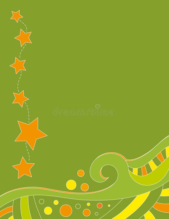 Background with curls, dots and stars vector illustration