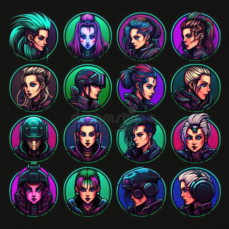 Free 3 Cyberpunk Characters Pixel Art 