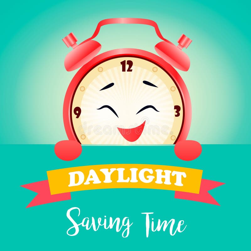 Banner for Daylight Saving Time with alarm clock