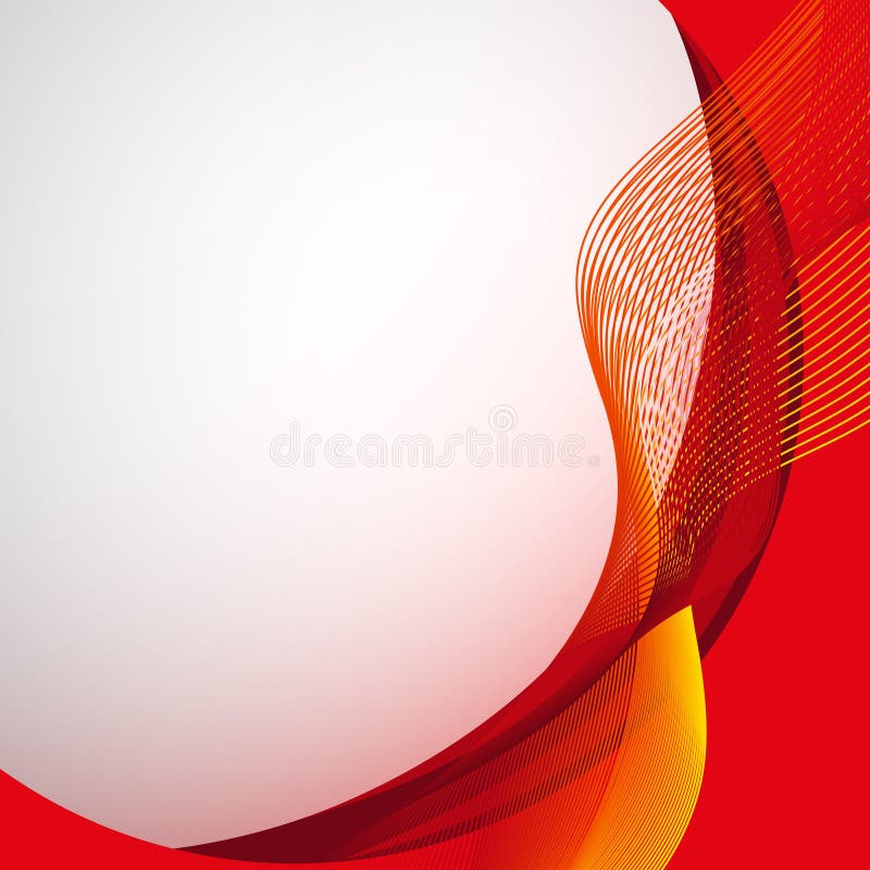 Background design with abstract red and yellow wavy lines illustration