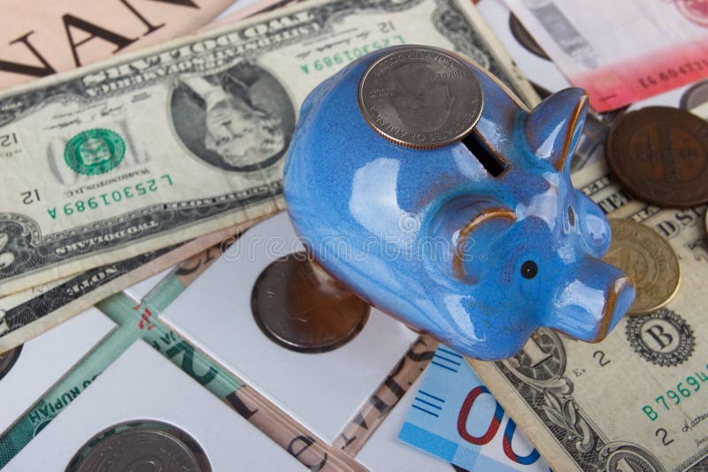 Background from Different Collector Coins and Banknotes with a