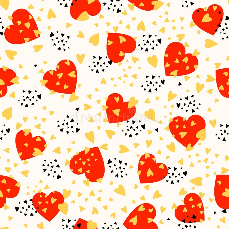 Background with Different Colored Confetti Hearts for Valentine Time