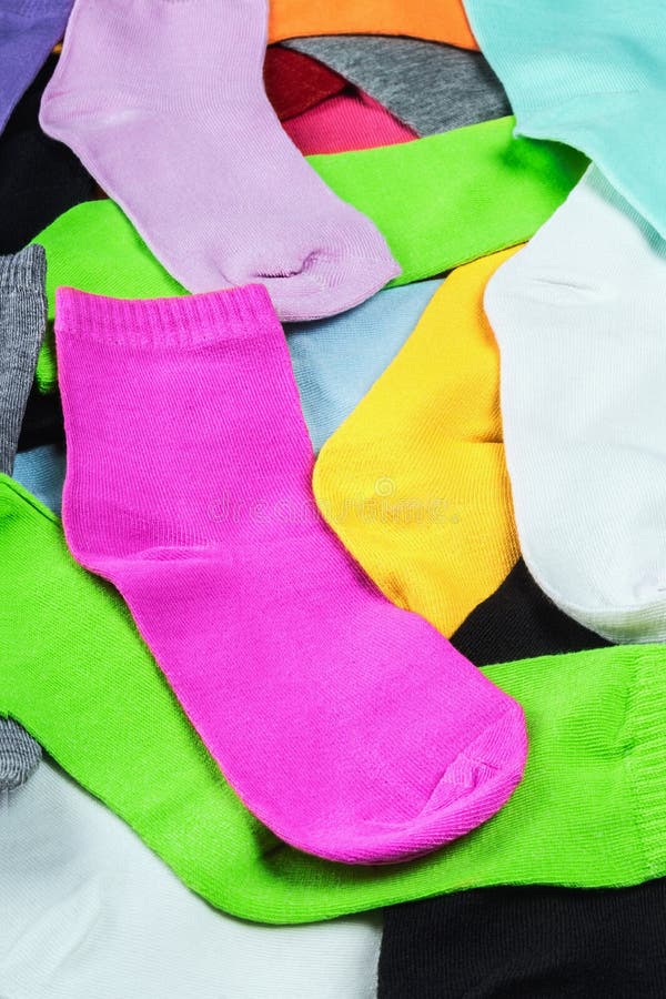 Background of different colors of textile socks