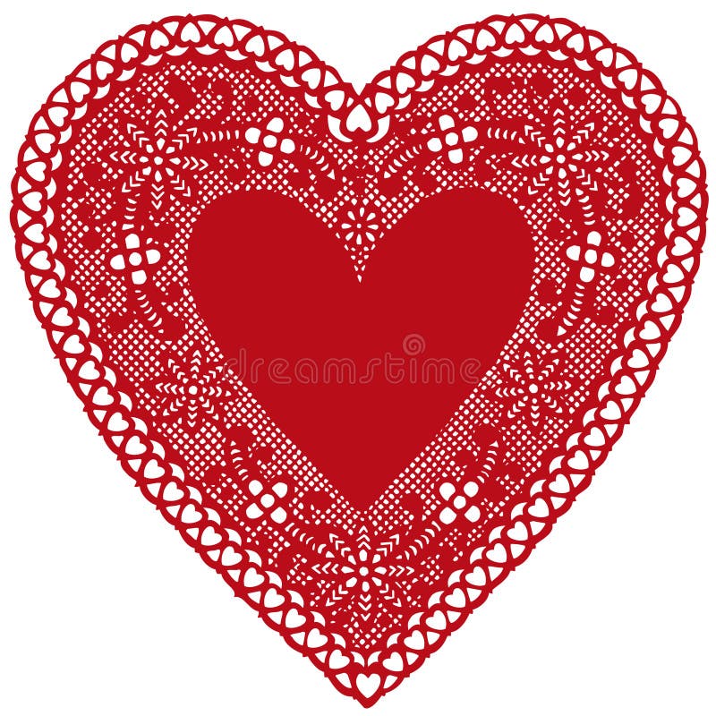 Background doily heart lace red white ελεύθερη απεικόνιση δικαιώματος