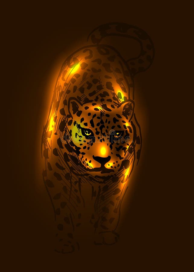 Background with a Drawing Jaguar Stock Vector - Illustration of feline,  symbol: 57101456