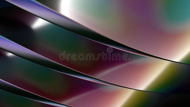 A background of an Elegant and Modern 3D Rendering image with overlapping simple curved plates on the rainbow-colored metal plate vector illustration