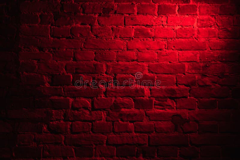Background of Empty Brick Wall with Red Neon Light Stock Image - Image of  backdrop, digital: 203447835